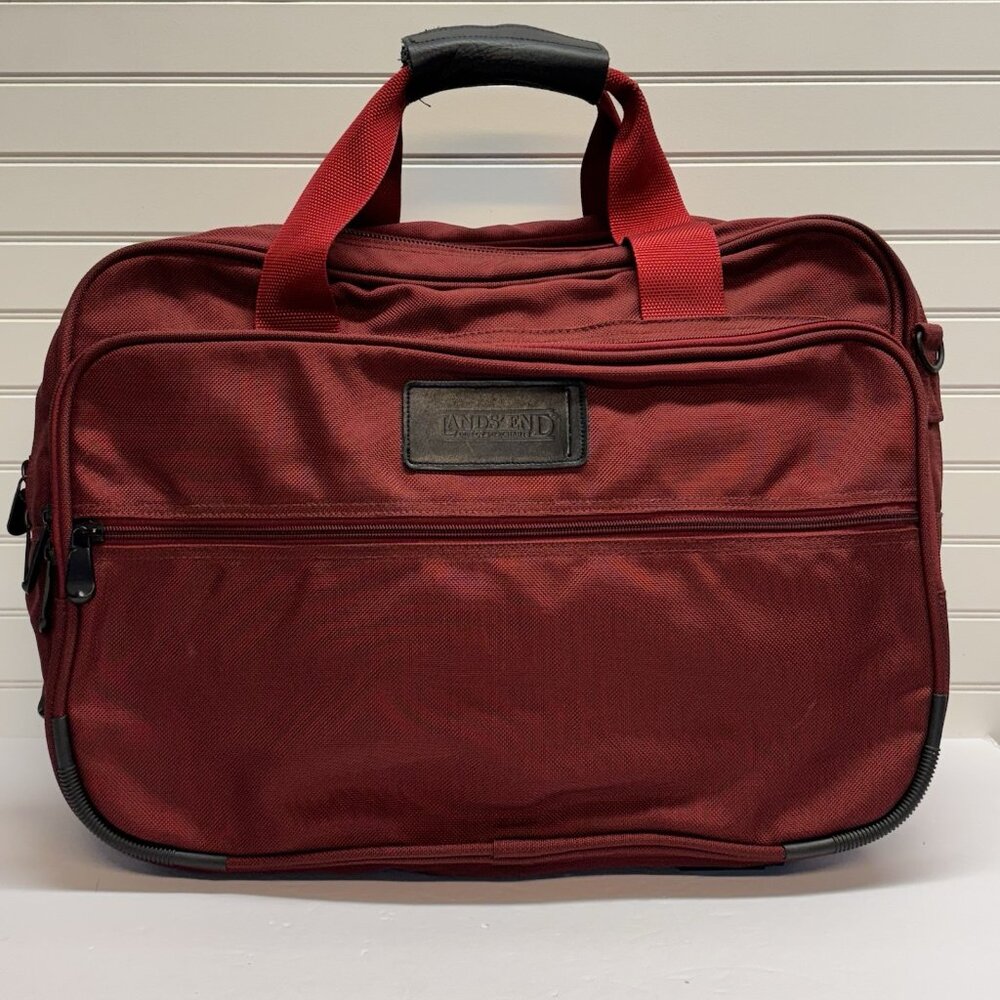 Lands' End Carry-On Travel Bag, Nylon, Red